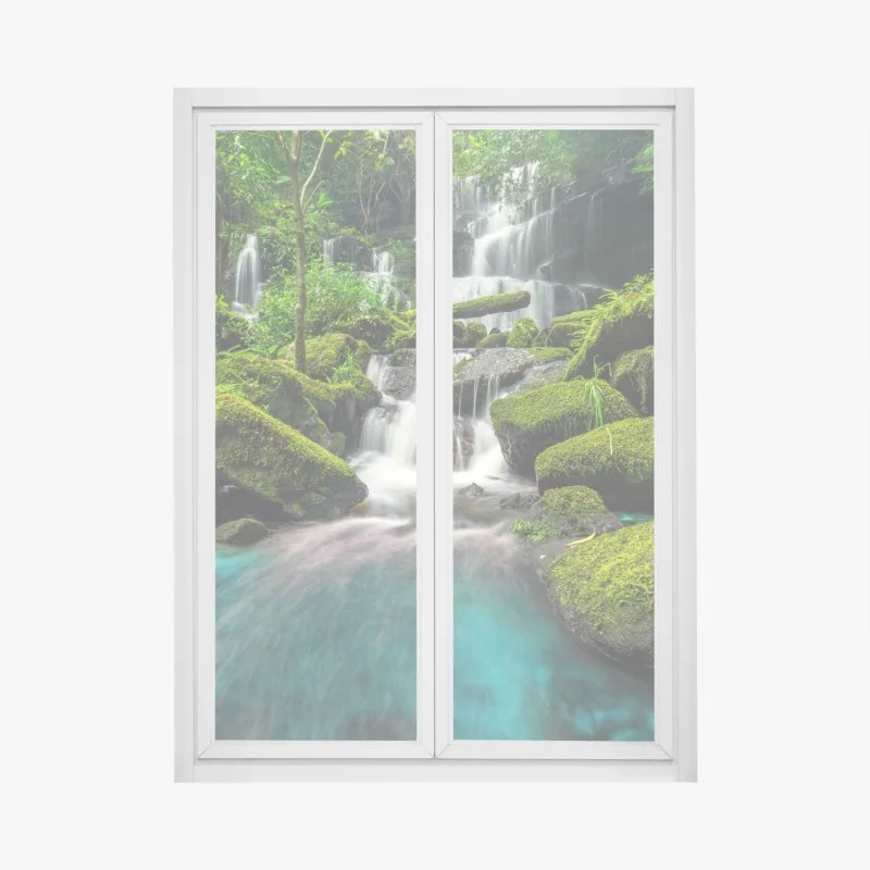 Fensteraufkleber ruhiger wasserfall in Phu Tub Berk, Thailand