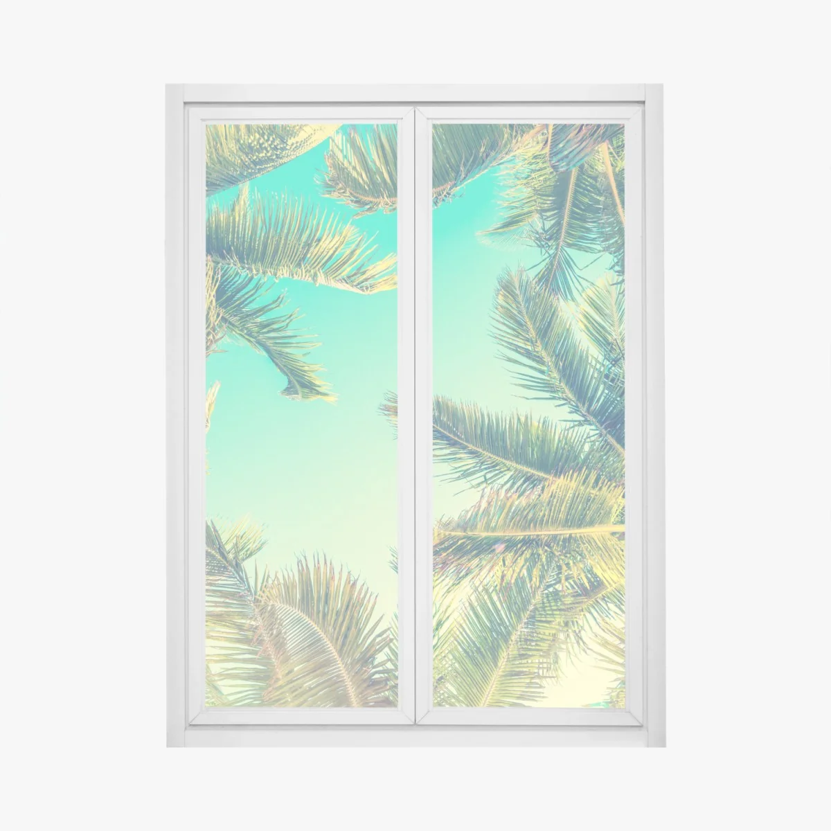 Fensteraufkleber vintage türkis palmenhimmel – Wallnifity® Fensteraufkleber vintage türkis palmenhimmel – Wallnifity®