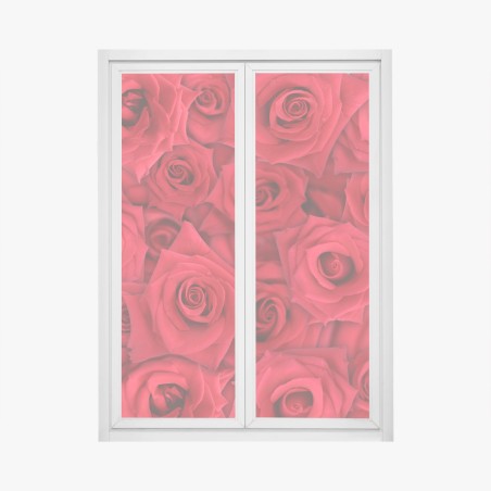Fensteraufkleber leuchtende rote rosen collage – Wallnifity®