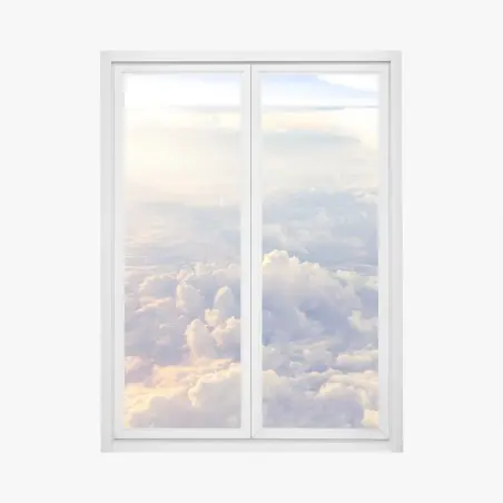 Fensteraufkleber sonnenbeschienene wolken über dem horizont – Wallnifity®