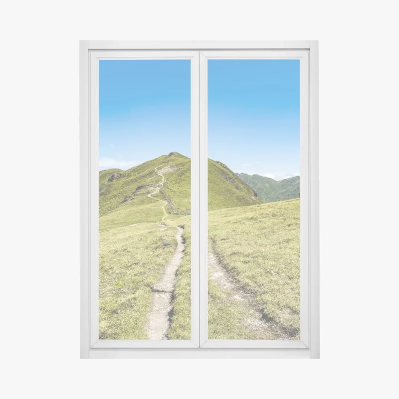 Fensteraufkleber gewundener wanderweg im Zillertal