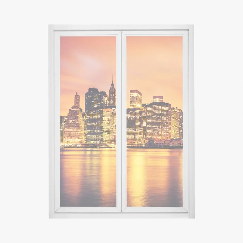 Fensteraufkleber New York skyline bei sonnenuntergang