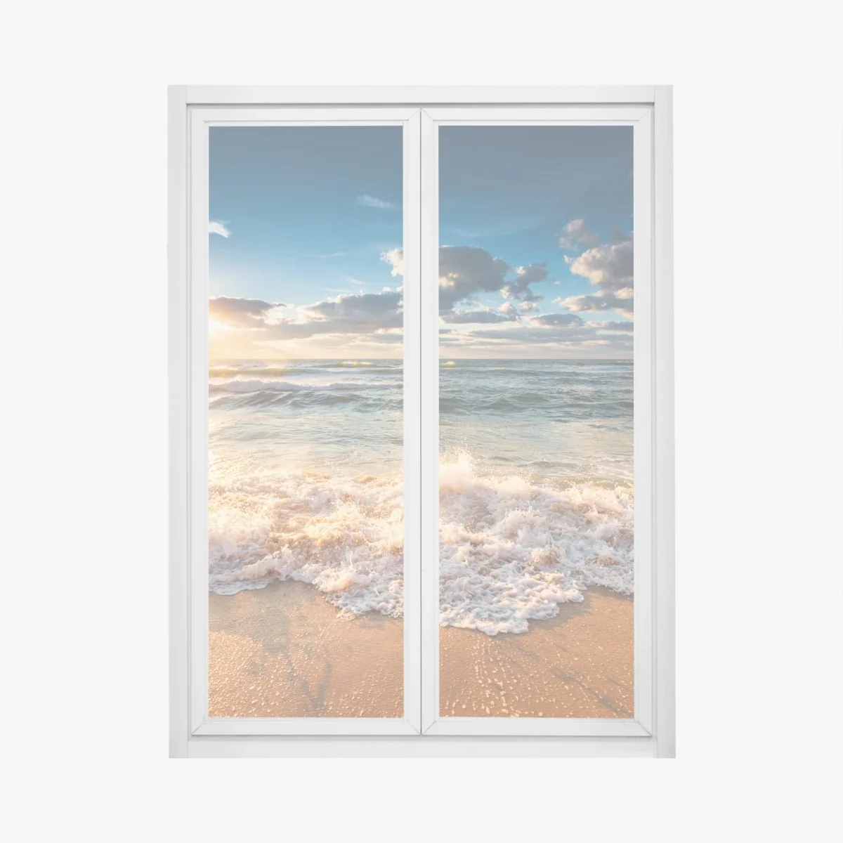 Fensteraufkleber goldener sonnenaufgang über dem meer – Wallnifity® Fensteraufkleber goldener sonnenaufgang über dem meer – Wallnifity®