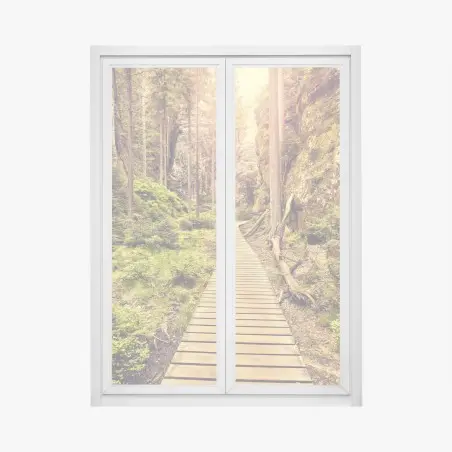 Fensteraufkleber sonniger holzsteg in Adrspach Teplice – Wallnifity®