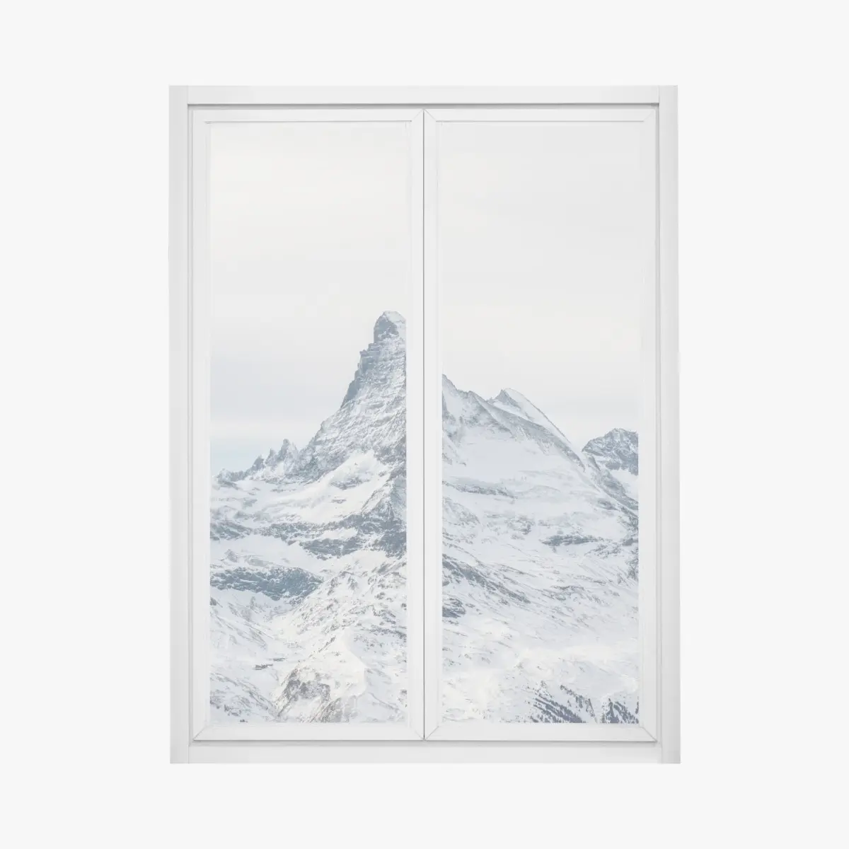 Fensteraufkleber majestätischer schneebedeckter berggipfel – Wallnifity®
