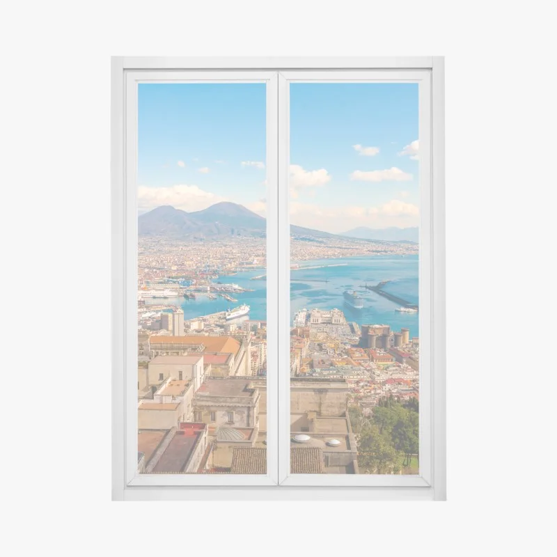 Fensteraufkleber panorama von Neapel mit dem Vesuv