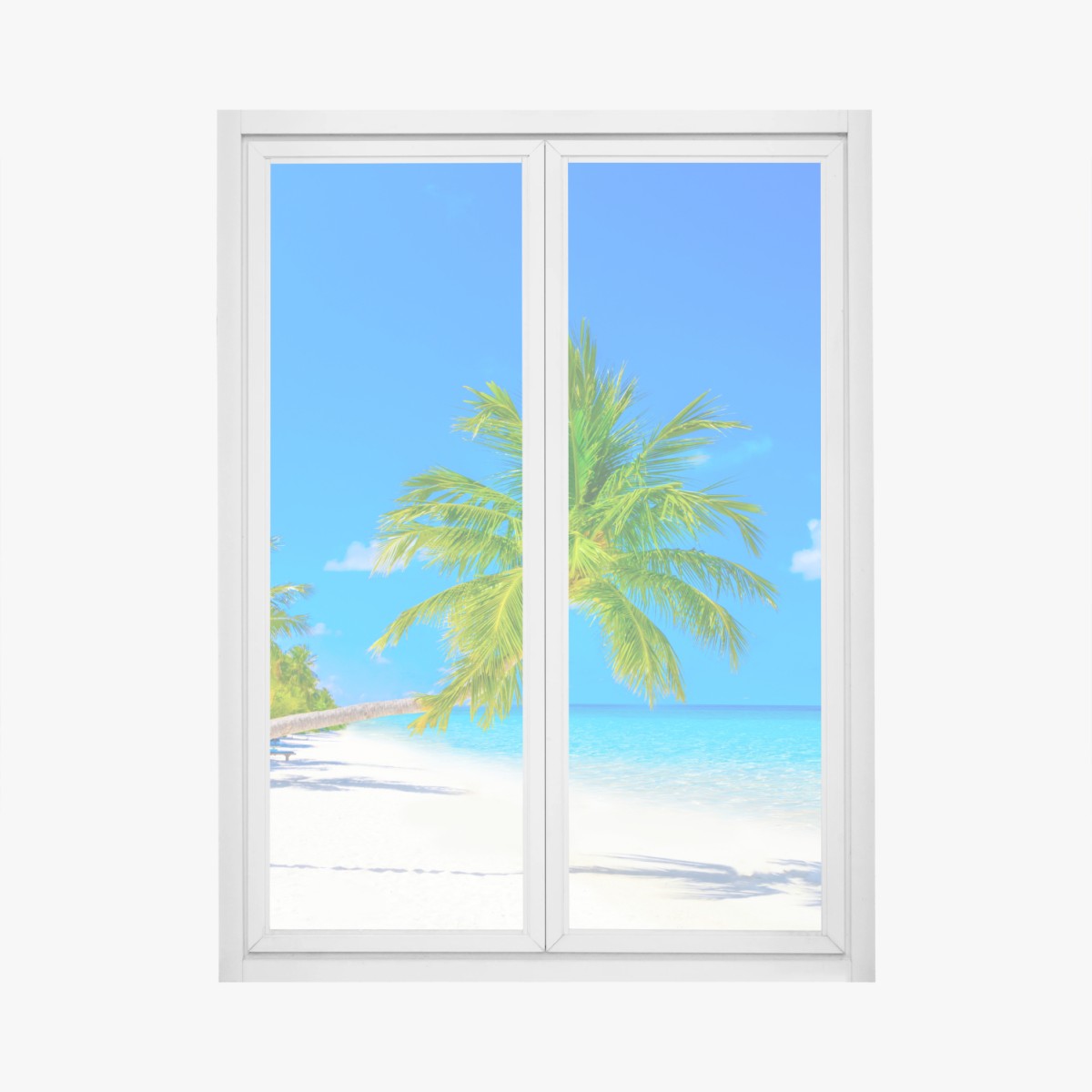 Fensteraufkleber traumhafte strandlandschaft auf den Malediven – Wallnifity®