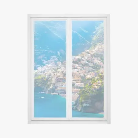 Fensteraufkleber Positano: buntes küstendorf an der Amalfiküste – Wallnifity®