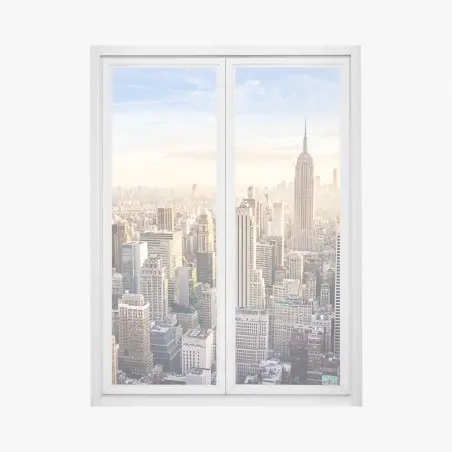 Fensteraufkleber New York skyline im morgenlicht – Wallnifity®