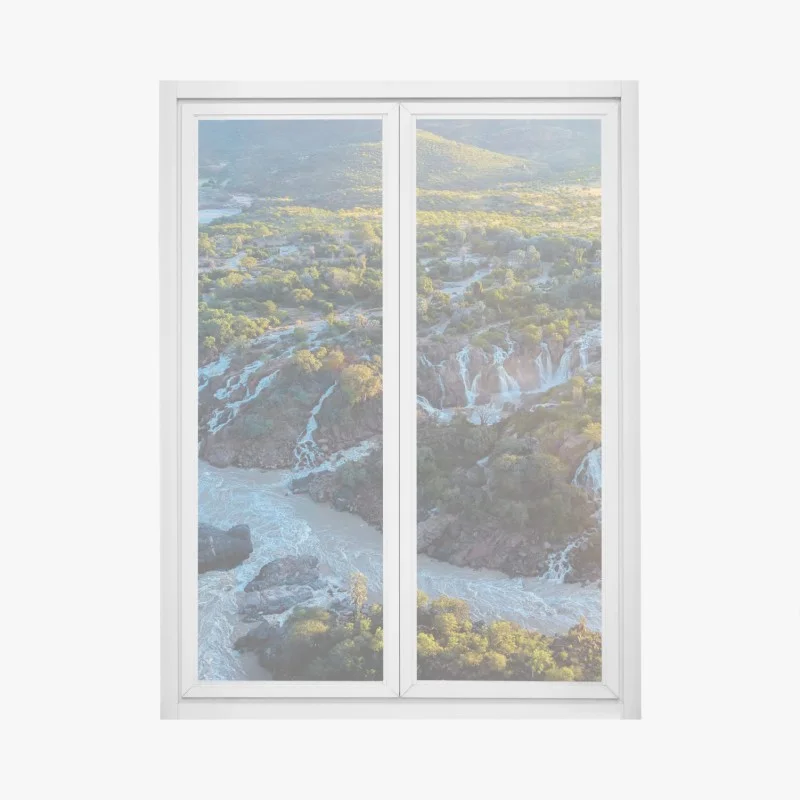 Fensteraufkleber sonnenaufgang bei Epupa Falls am Kunene
