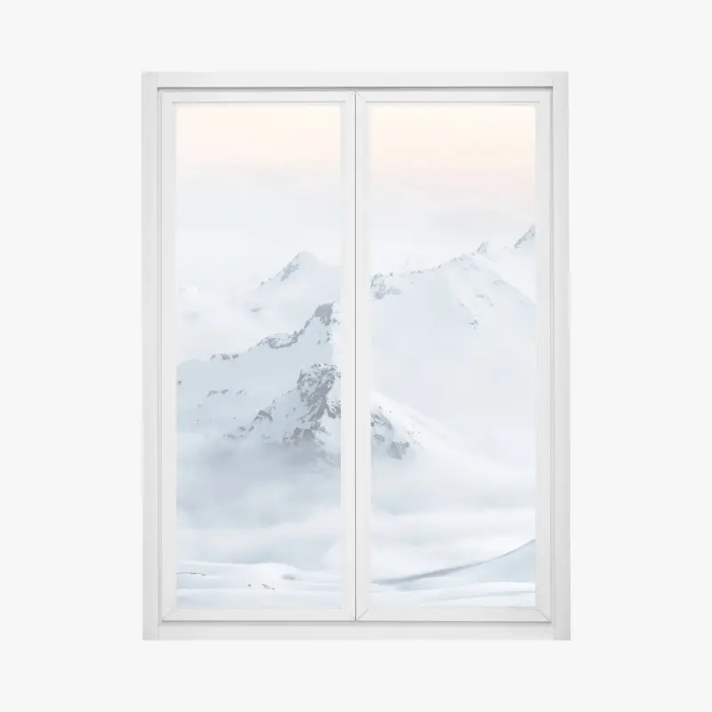 Fensteraufkleber verschneite gipfel des Kaukasus im dämmerlicht