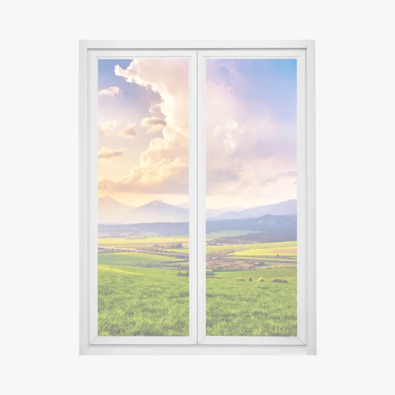 Fensteraufkleber frühlingshafte panoramalandschaft der Tatra, Slowakei