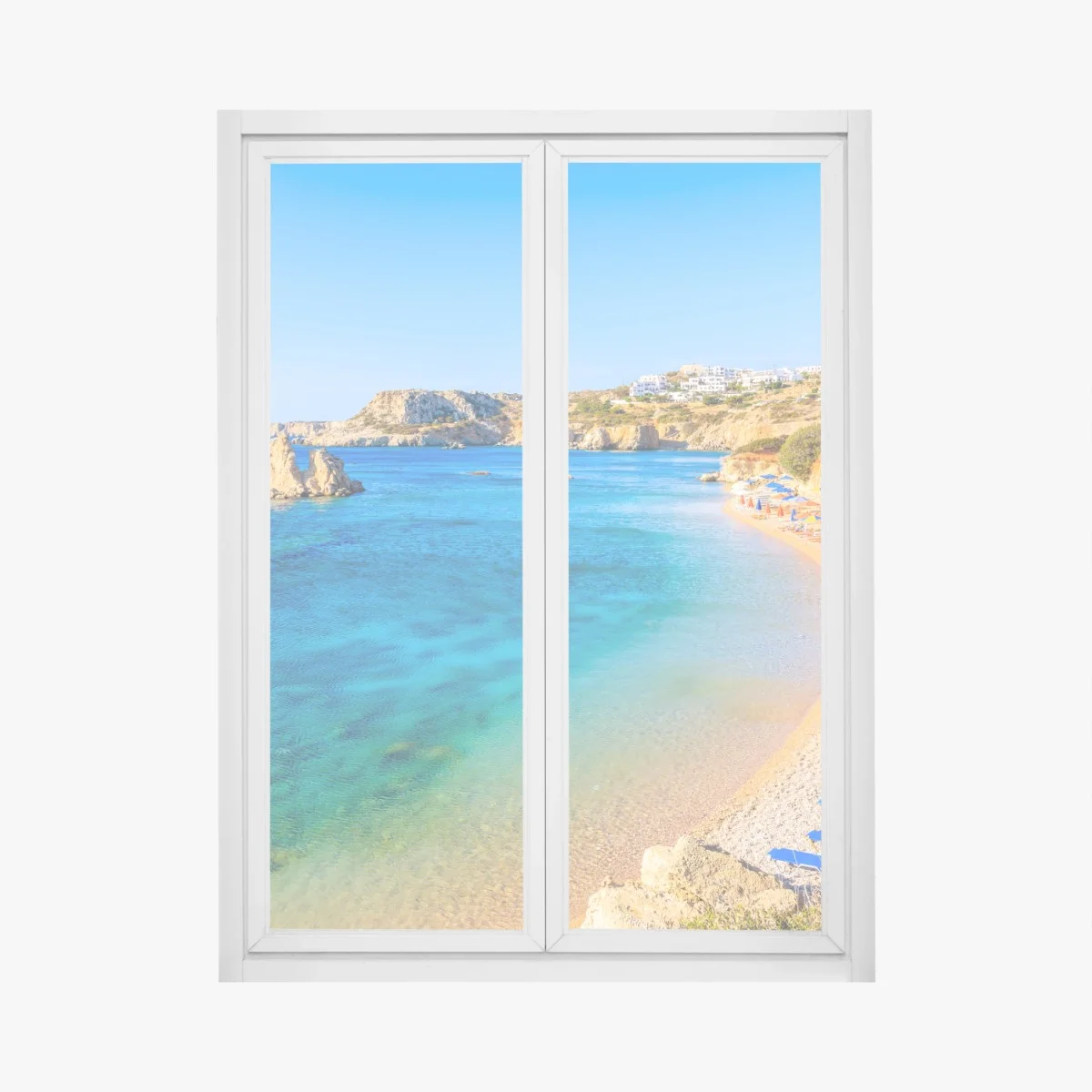 Fensteraufkleber strand Ammopi, Karpathos türkisfarbene bucht – Wallnifity® Fensteraufkleber strand Ammopi, Karpathos türkisfarbene bucht – Wallnifity®