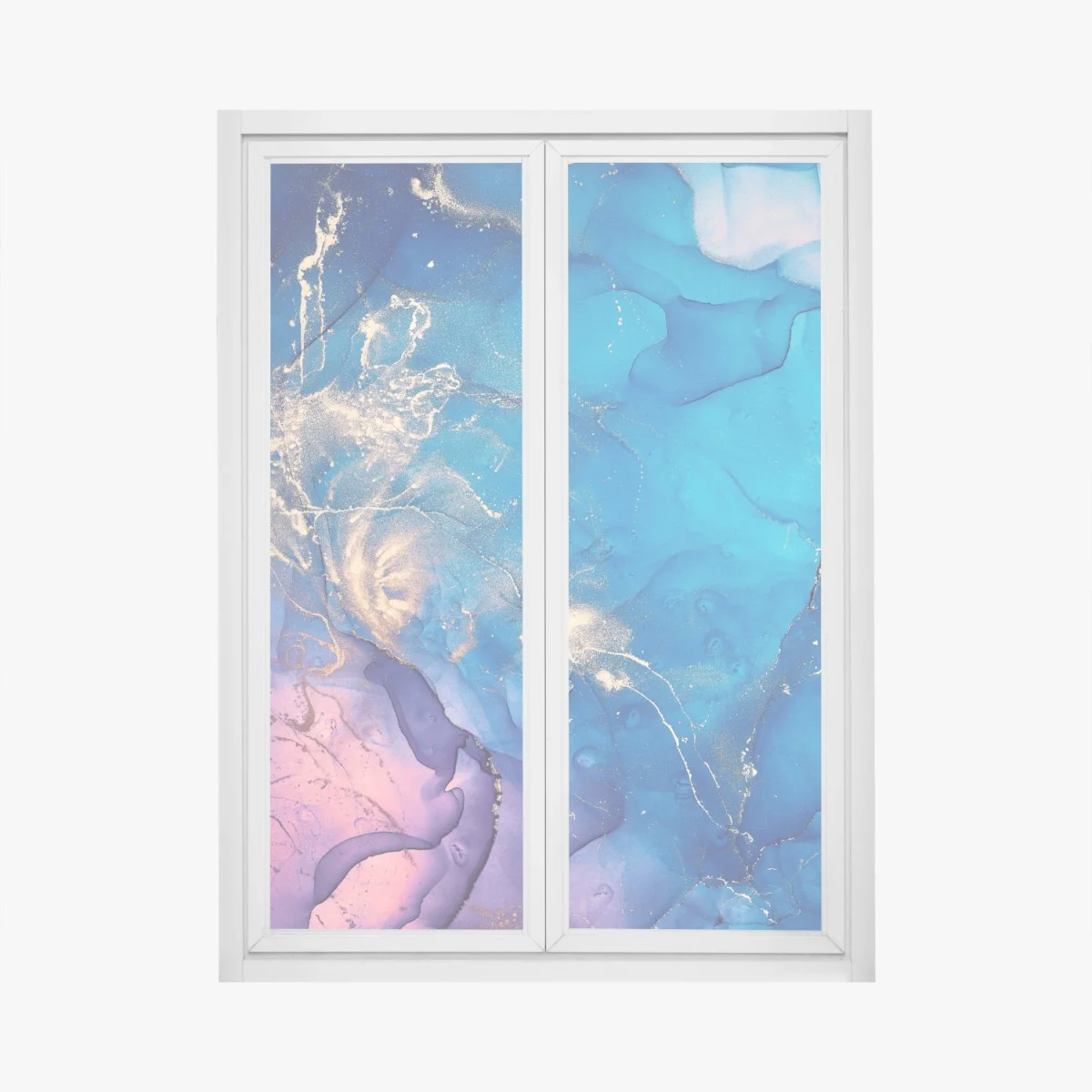 Fensteraufkleber blaue marmorierte alkoholtinten abstraktion – Wallnifity® Fensteraufkleber blaue marmorierte alkoholtinten abstraktion – Wallnifity®