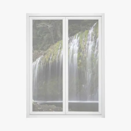 Fensteraufkleber moosiger wasserfall im wald – Wallnifity®