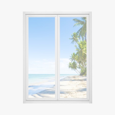 Fensteraufkleber tropischer palmenstrand – Wallnifity®