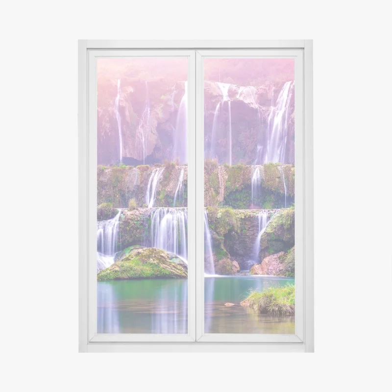 Fensteraufkleber friedlicher wasserfall Jiulong in Luoping, China
