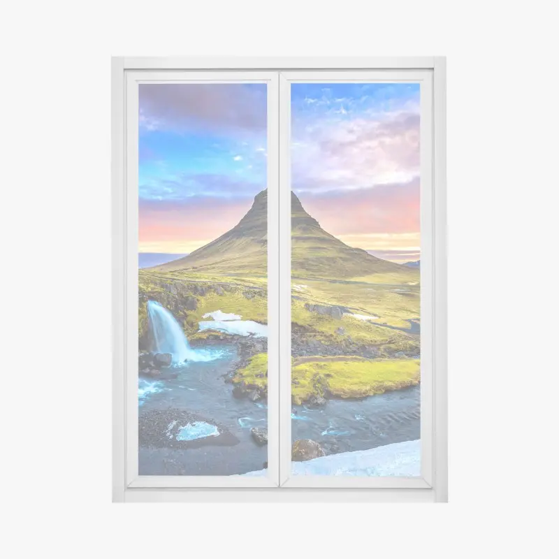 Fensteraufkleber Kirkjufell sonnenaufgang berglandschaft