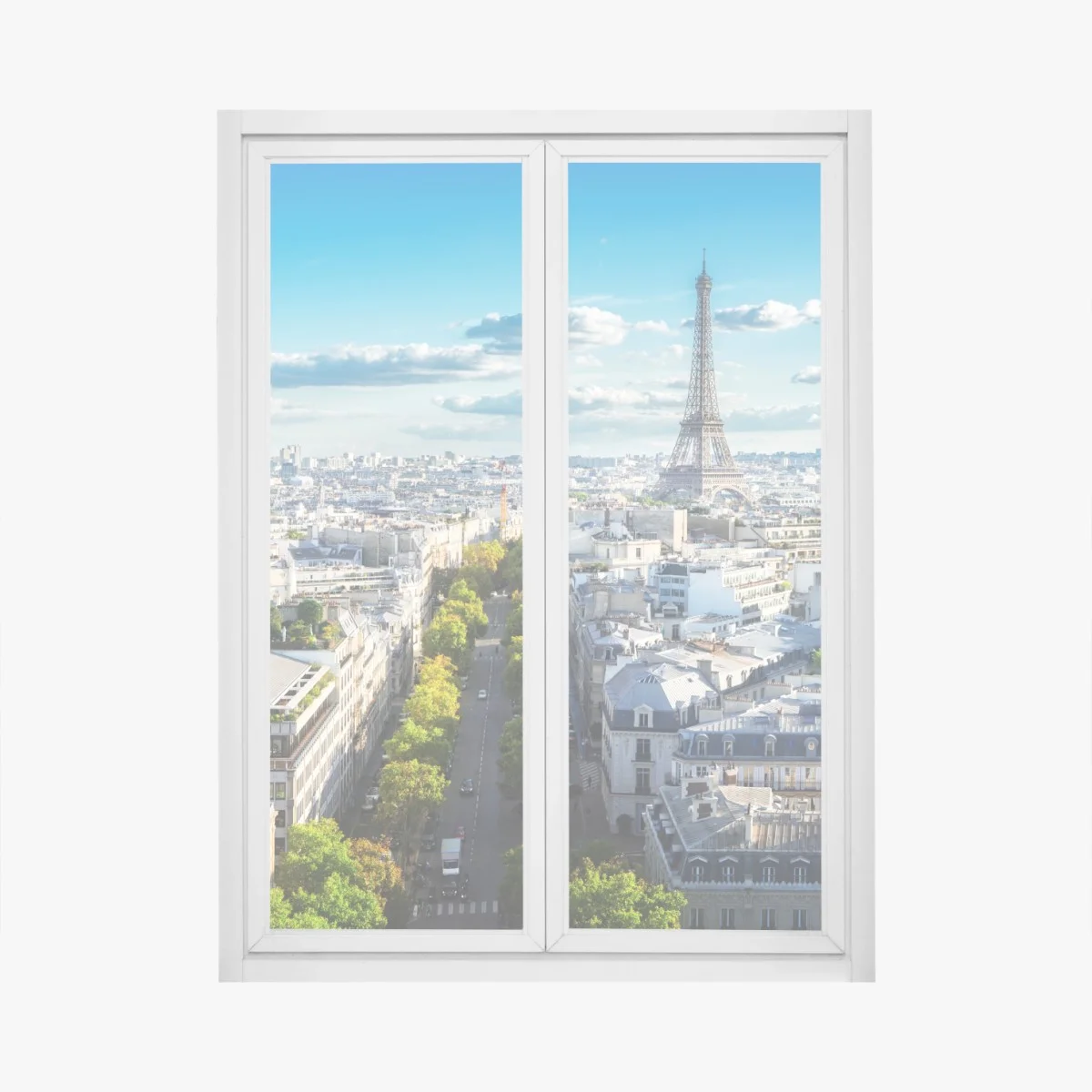 Fensteraufkleber panorama von Paris mit dem Eiffelturm – Wallnifity® Fensteraufkleber panorama von Paris mit dem Eiffelturm – Wallnifity®