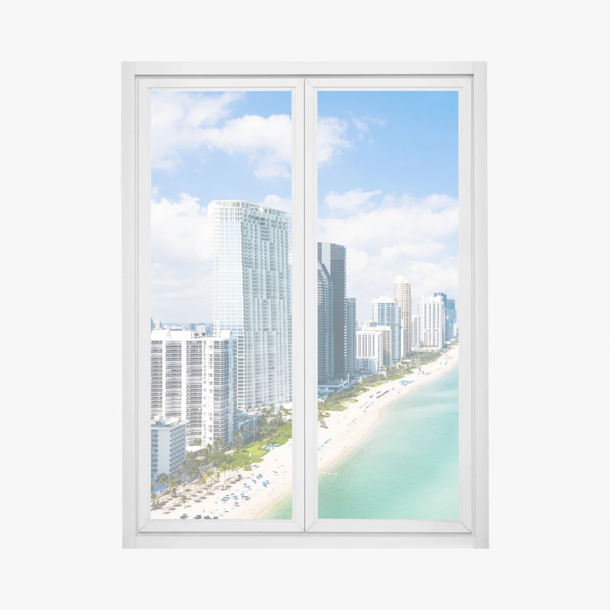 Fensteraufkleber türkisfarbene strand-skyline – Wallnifity® Fensteraufkleber türkisfarbene strand-skyline – Wallnifity®