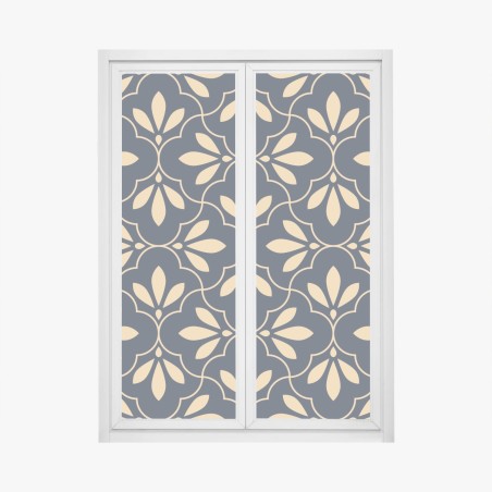 Fensteraufkleber marineblau-beige ornament – Wallnifity®