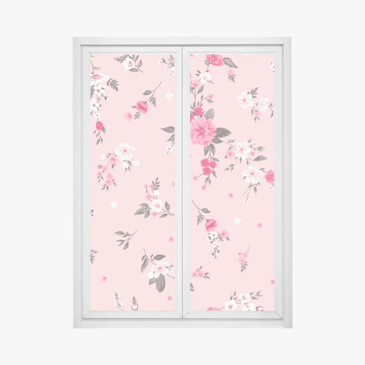 Fensteraufkleber zartes rosa blumenmuster – Wallnifity® Fensteraufkleber zartes rosa blumenmuster – Wallnifity®