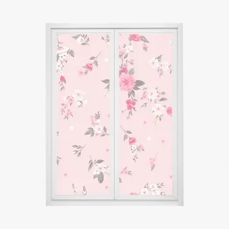 Fensteraufkleber zartes rosa blumenmuster – Wallnifity®