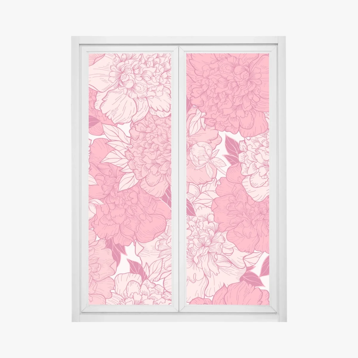 Fensteraufkleber rosa pfingstrosenmuster – Wallnifity® Fensteraufkleber rosa pfingstrosenmuster – Wallnifity®