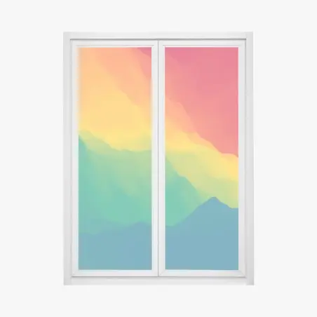 Fensteraufkleber kräftiger geschichteter bergverlauf – Wallnifity®