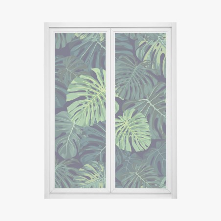 Fensteraufkleber tropisches monstera-blattmuster – Wallnifity®