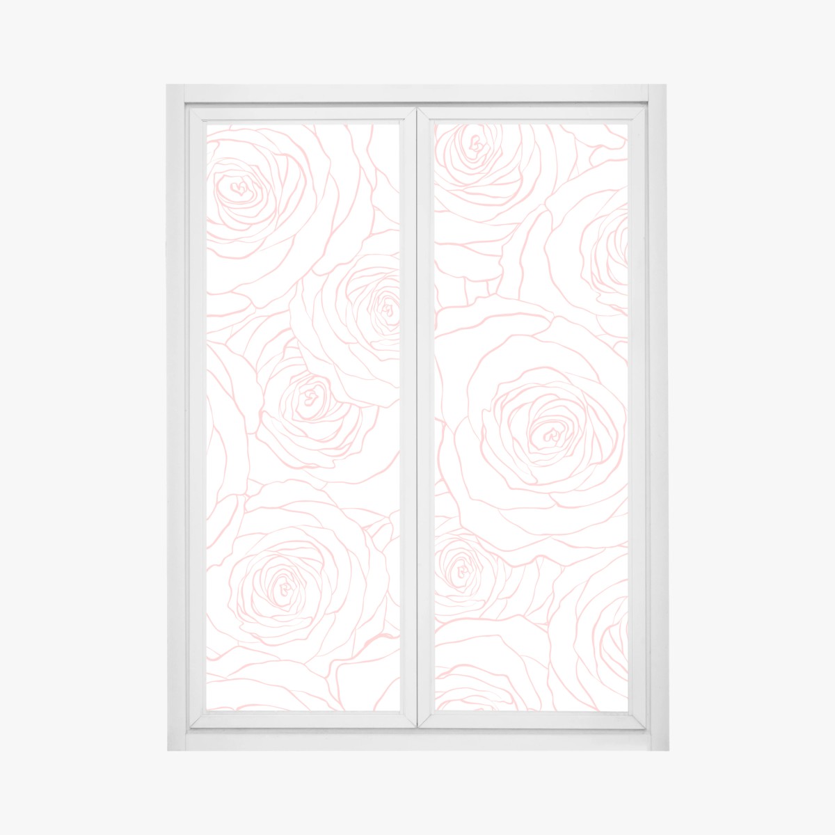 Fensteraufkleber zartes muster rosa rosen – Wallnifity®