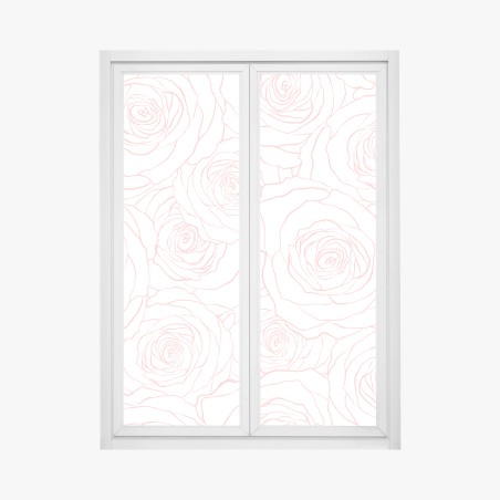 Fensteraufkleber zartes muster rosa rosen – Wallnifity®