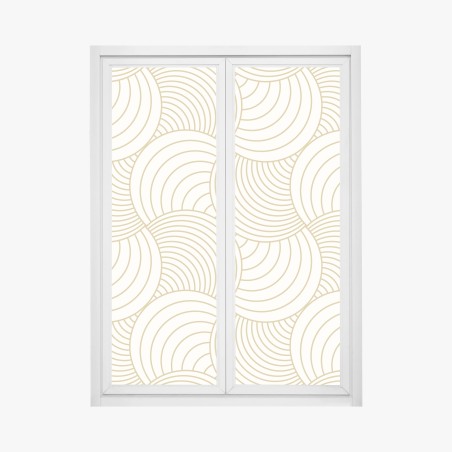 Fensteraufkleber goldenes art deco kreismuster – Wallnifity®