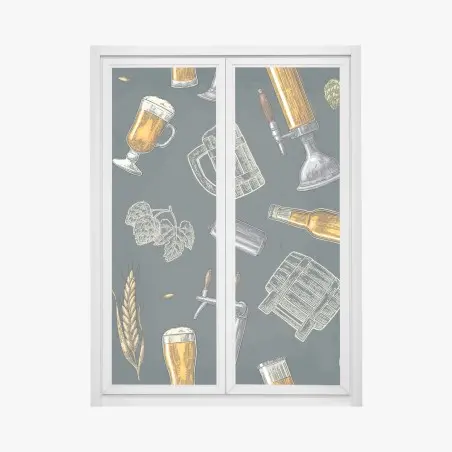 Fensteraufkleber vintage bier und brauerei muster – Wallnifity®