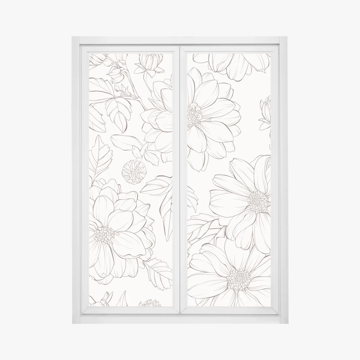 Fensteraufkleber zartes botanisches blumenmuster – Wallnifity® Fensteraufkleber zartes botanisches blumenmuster – Wallnifity®