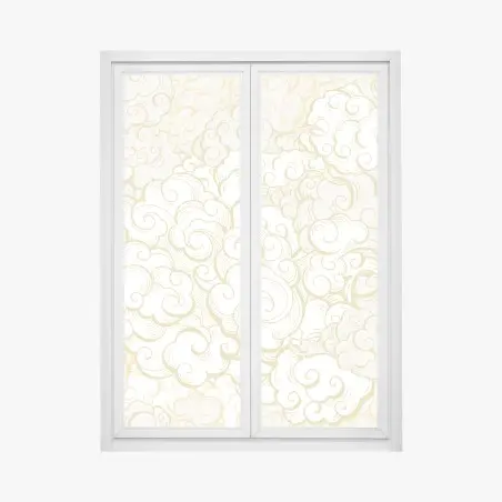 Fensteraufkleber goldenes ornamentales wolkenmuster – Wallnifity®