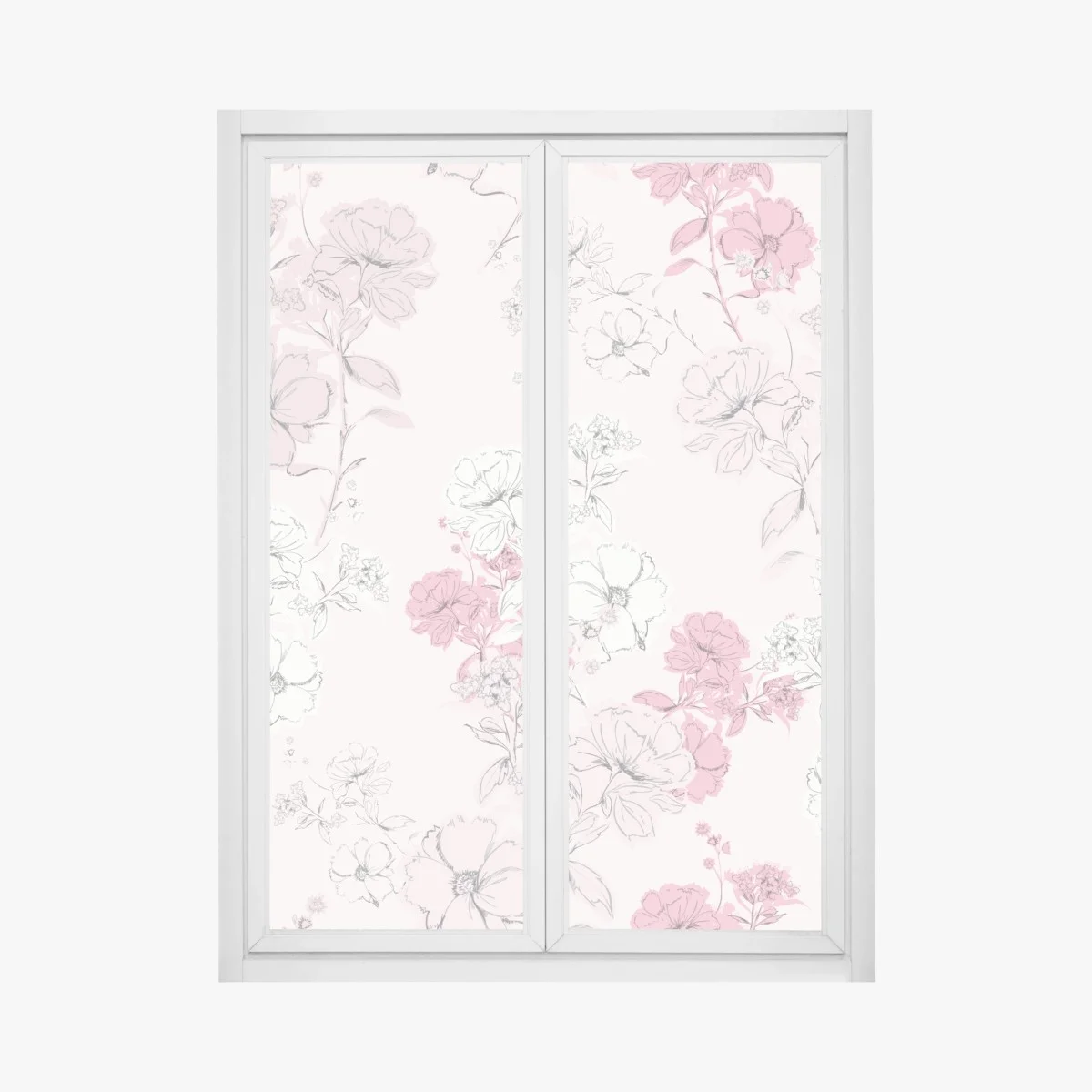 Fensteraufkleber zartes rosa blumenmuster – Wallnifity® Fensteraufkleber zartes rosa blumenmuster – Wallnifity®