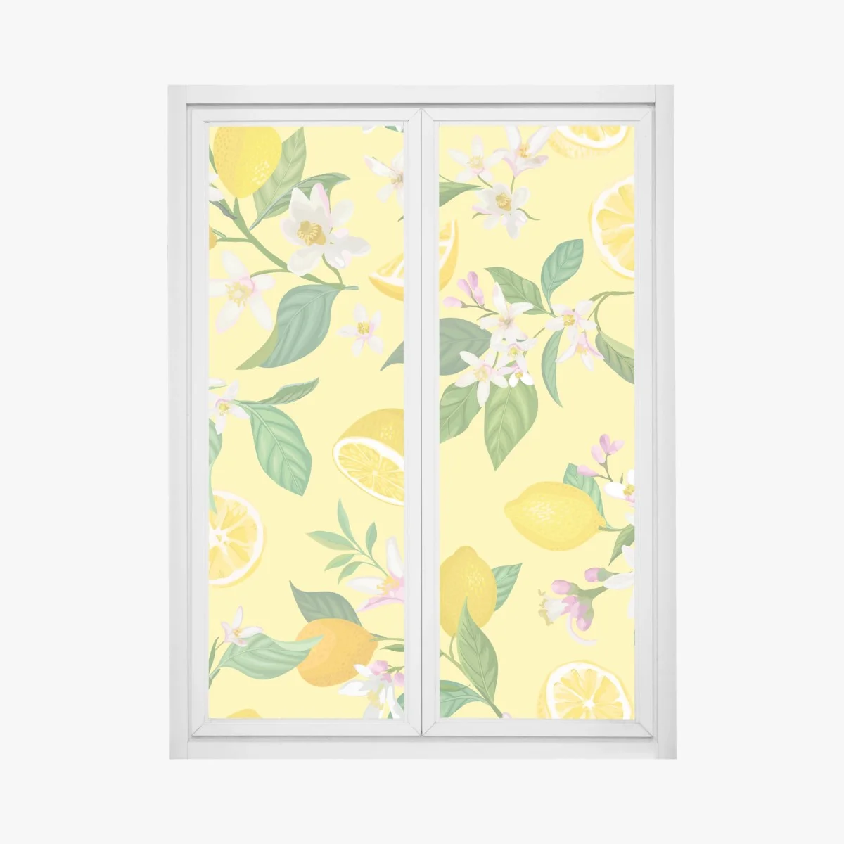 Fensteraufkleber zitronenblüten botanisches muster – Wallnifity® Fensteraufkleber zitronenblüten botanisches muster – Wallnifity®