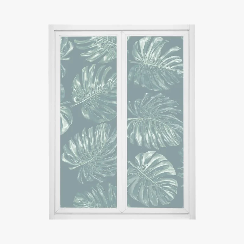Fensteraufkleber tropisches monstera-blattmuster