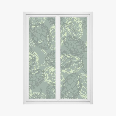 Fensteraufkleber grünes hopfenmuster – Wallnifity®