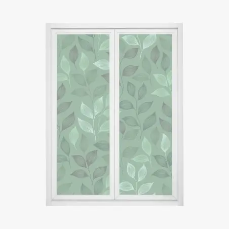 Fensteraufkleber grünes botanisches blättermuster – Wallnifity®