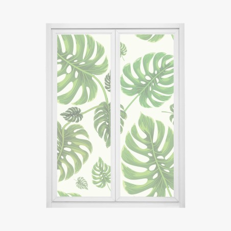 Fensteraufkleber tropisches monstera-blattmuster – Wallnifity®