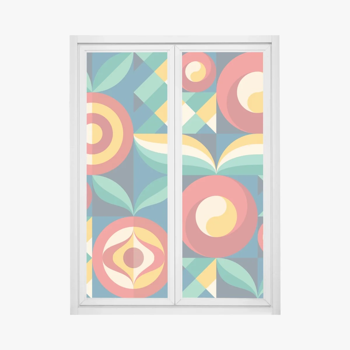 Fensteraufkleber lebhaftes geometrisches blumenmuster – Wallnifity® Fensteraufkleber lebhaftes geometrisches blumenmuster – Wallnifity®