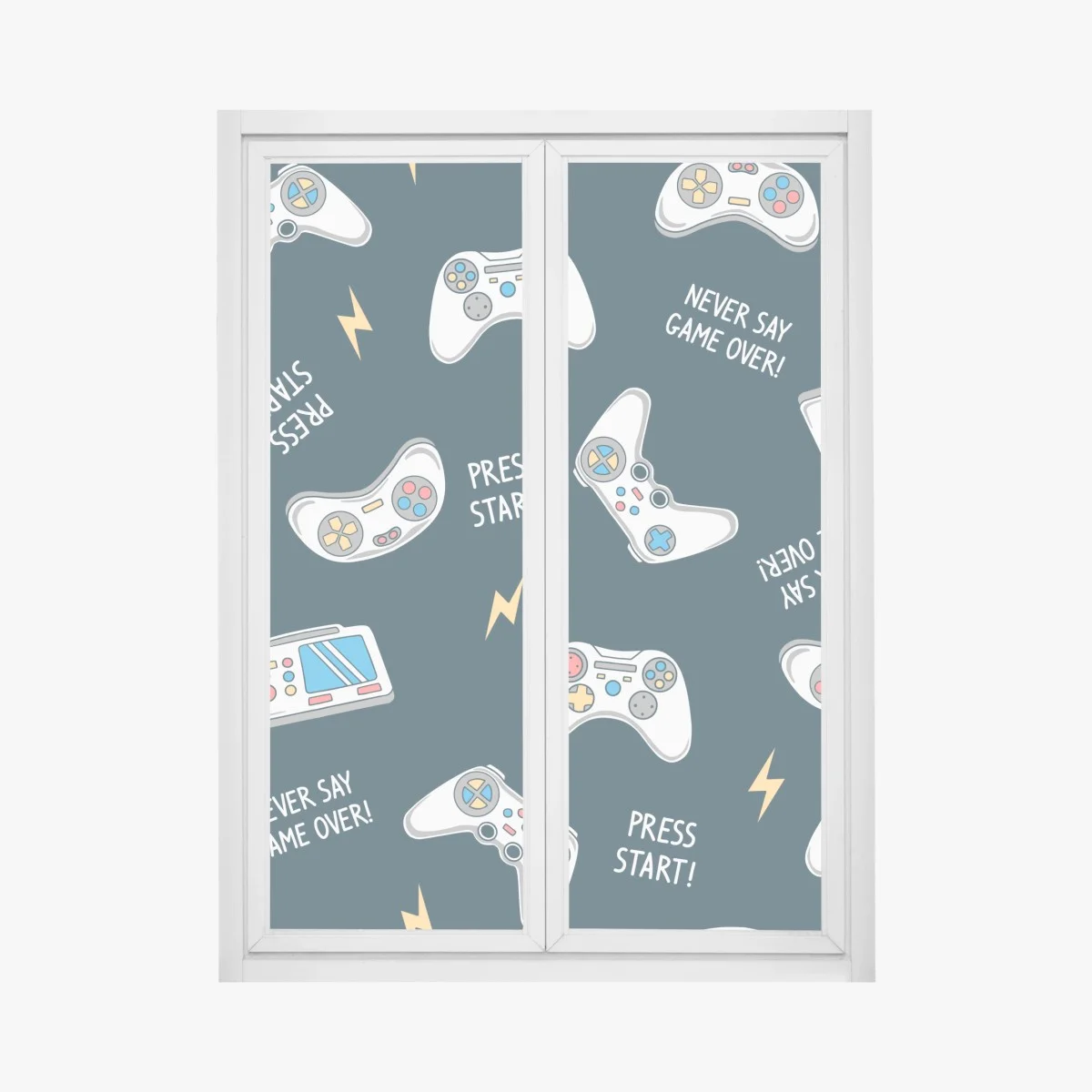 Fensteraufkleber retro-muster mit gamepads – Wallnifity® Fensteraufkleber retro-muster mit gamepads – Wallnifity®