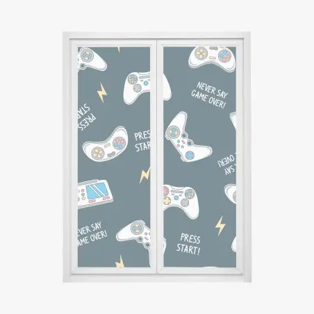 Fensteraufkleber retro-muster mit gamepads – Wallnifity®