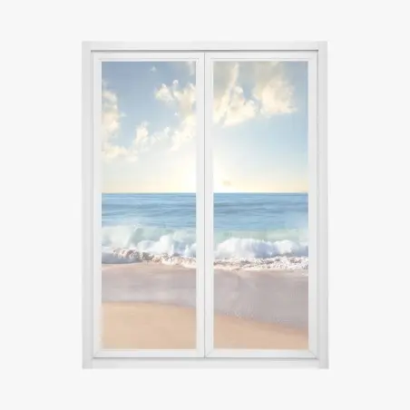 Fensteraufkleber ruhiger sonnenuntergang am strand – Wallnifity®