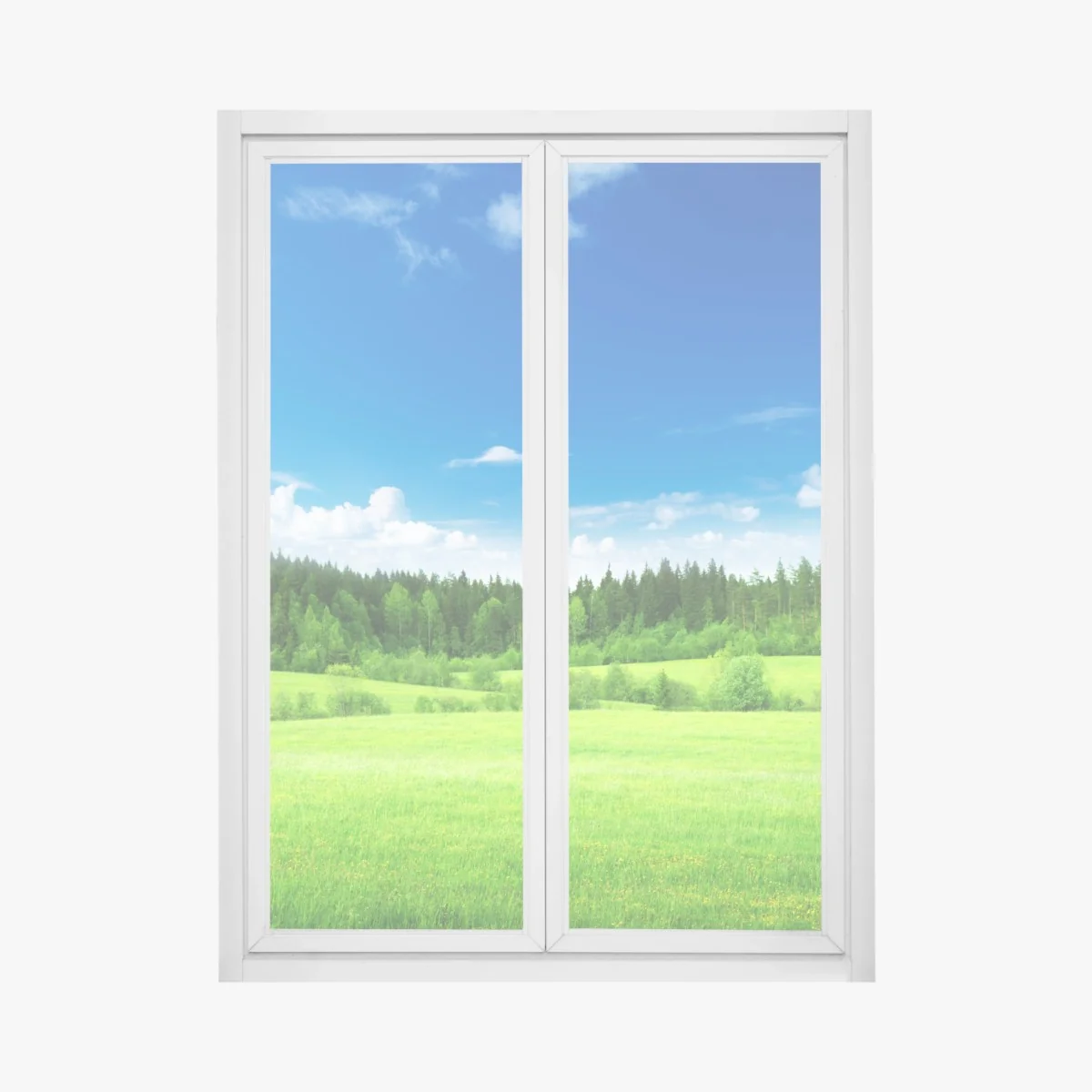 Fensteraufkleber frühlingswiese unter blauem himmel – Wallnifity® Fensteraufkleber frühlingswiese unter blauem himmel – Wallnifity®