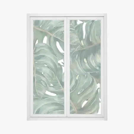 Fensteraufkleber monstera blätter in aquarell – Wallnifity®
