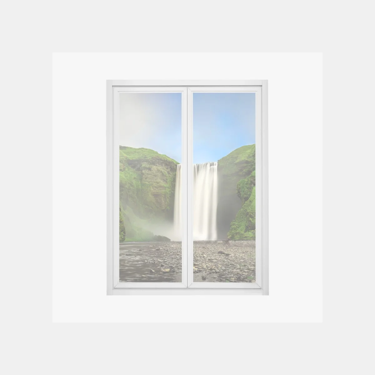 Fensteraufkleber panorama des wasserfalls Skogafoss – Wallnifity® Fensteraufkleber panorama des wasserfalls Skogafoss – Wallnifity®