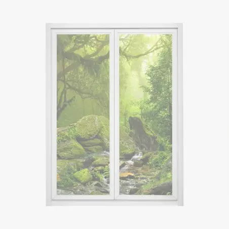 Fensteraufkleber moosbedeckter waldbach – Wallnifity®